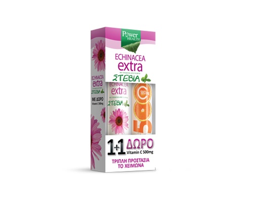 Power Health Echinacea Extra eff με Στέβια + δώρο vit c 500mg