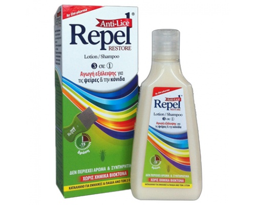 REPEL Anti-Lice Restore - Αντιφθειρική Αγωγή Σαμπουάν σε μορφή Λοσιόν και Χτενάκι