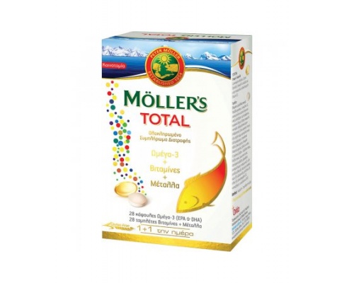 MOLLER'S Total – Me Ωμέγα 3, Βιταμίνες και Μέταλλα * 28 Tabs + 28 Caps