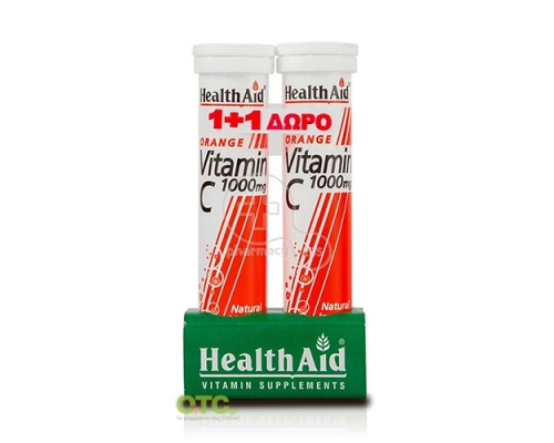 HEALTH AID Vitamin C 1000mg ( 1+1 ΔΩΡΟ )  20 eff. Tabs