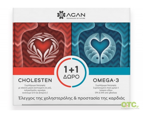 AGAN CHOLESTEN 30 vegicaps & OMEGA-3 1000 mg 30 soft gels 
